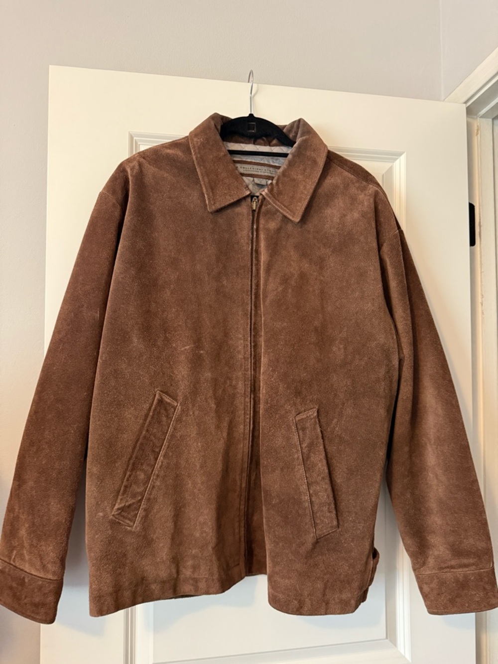 Le Collezioni Structure Brown Suede Zip Jacket